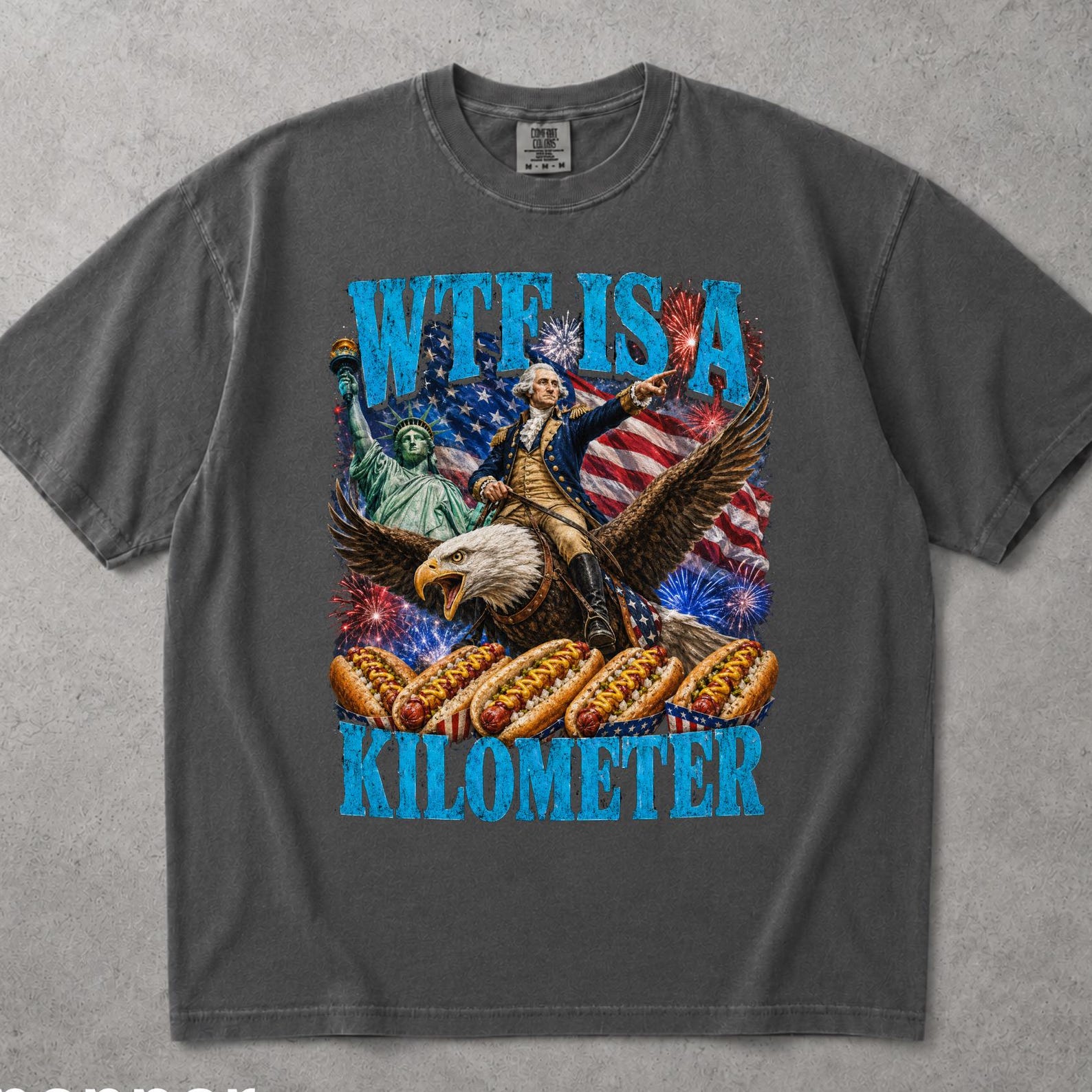 WTF Is A Kilometer Shirt, Funny 4th Of July Tee, Patriotic Independence Day Gift M