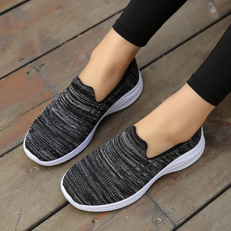 New casual fashion women's shoes breathable fly-woven flat-soled single shoes travel shoes one pedal women's outdoor sports