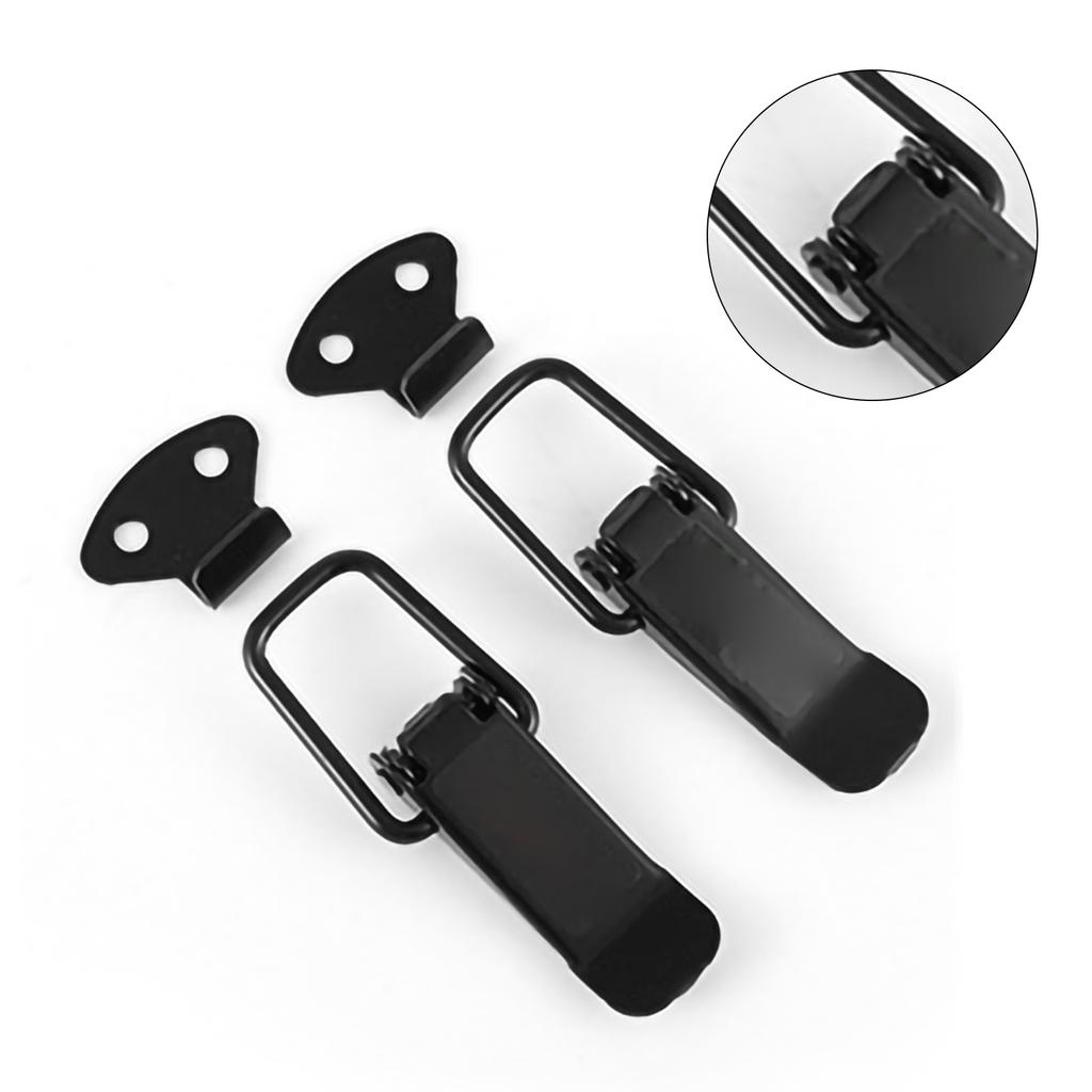 Pair Car Bumpers Trunk Hatch Lid Quick Release Fasteners Hook Lock Clips Auto Truck Exterior AccessoriesElectroplating