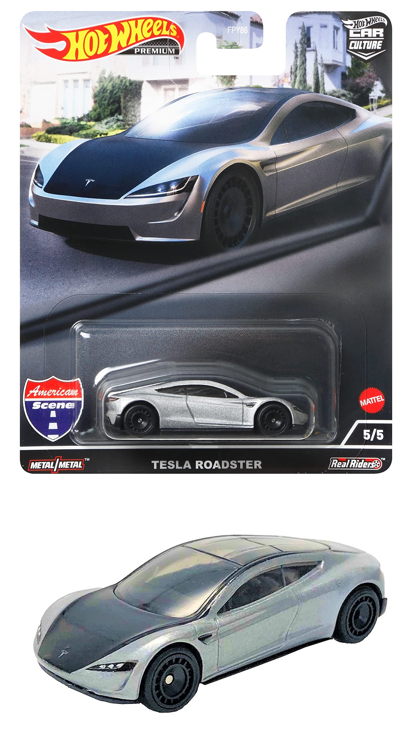 

Hot Wheels Car Culture Американская сцена Tesla Roadster [от 3 лет] HCK02