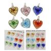 Glass Heart Charm 25x20mm Small Love Heart Shape Pendants for Women DIY Love Jewelry Necklaces Making Findings 6-Color