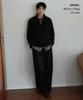 Musinsa Standard [Victoria Wool] Minimal Ribbed Quarter Zip Sweater [Black]