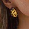 Colorful Vintage Enamel Necklace Metal Chain Insect Earrings Fashion Insect Pendant Necklace  Women