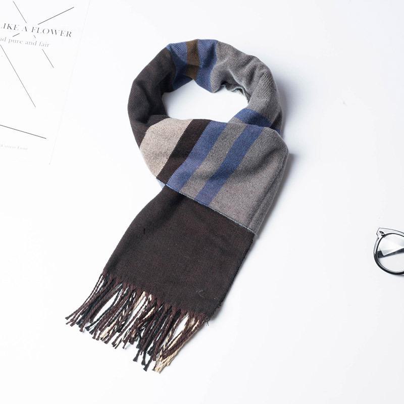 2024 Women's & Men's Beige Plaid Scarf - Versatile Japanese Style Winter Shawl