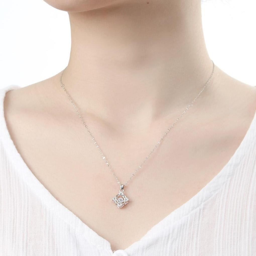 925 silver platinum-plated cubic Angela necklace
