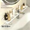No Drill Iron Mesh Storage Rack Rust Resistant Multifunctional Bathroom Organizer for Sink Kitchen Garage Wall