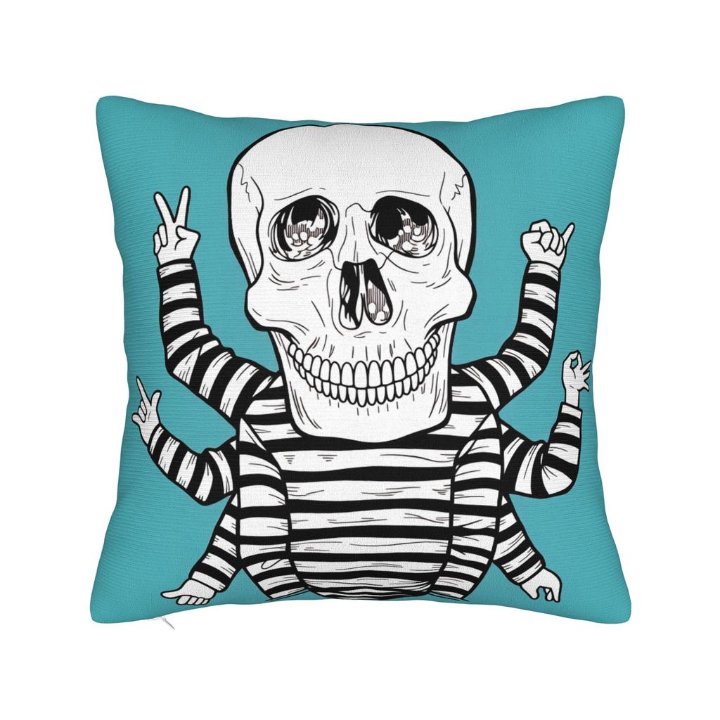 Black Grey Skull Face Día De Los Muertos Pillowcases Novelty Pillow Case For Sofa Home Decor Soft Pillow Cover