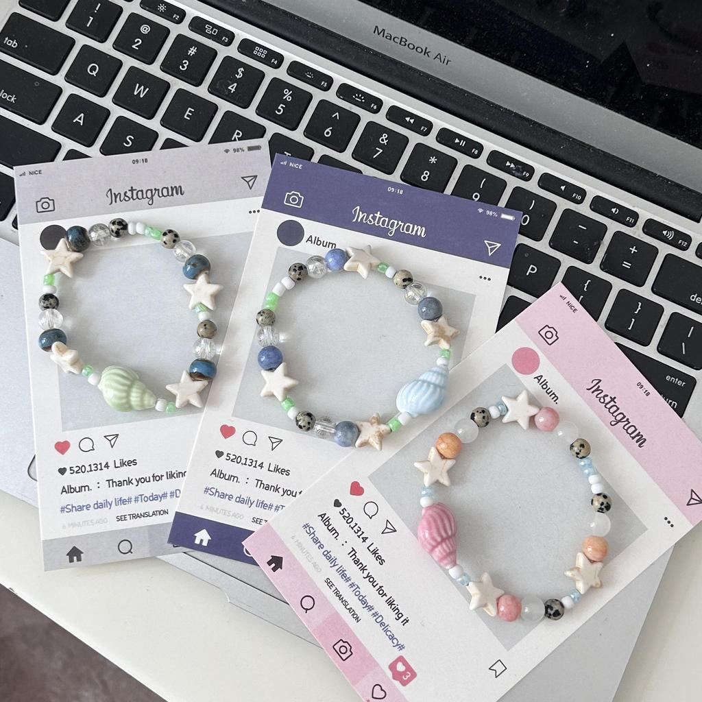 Conch Star Ceramic Beaded Bracelet: Women's Light Luxury Jewelry for Parties and Students