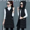 Winte Sleeveless Waistcoat Women Warm Puffer Jacket Ultra Light Mid Long Down Cotton Vests Female Outwear Casual