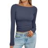 Women's Fashion Casual Slim Long Sleeve Bottom Shirt Outerwear Tops