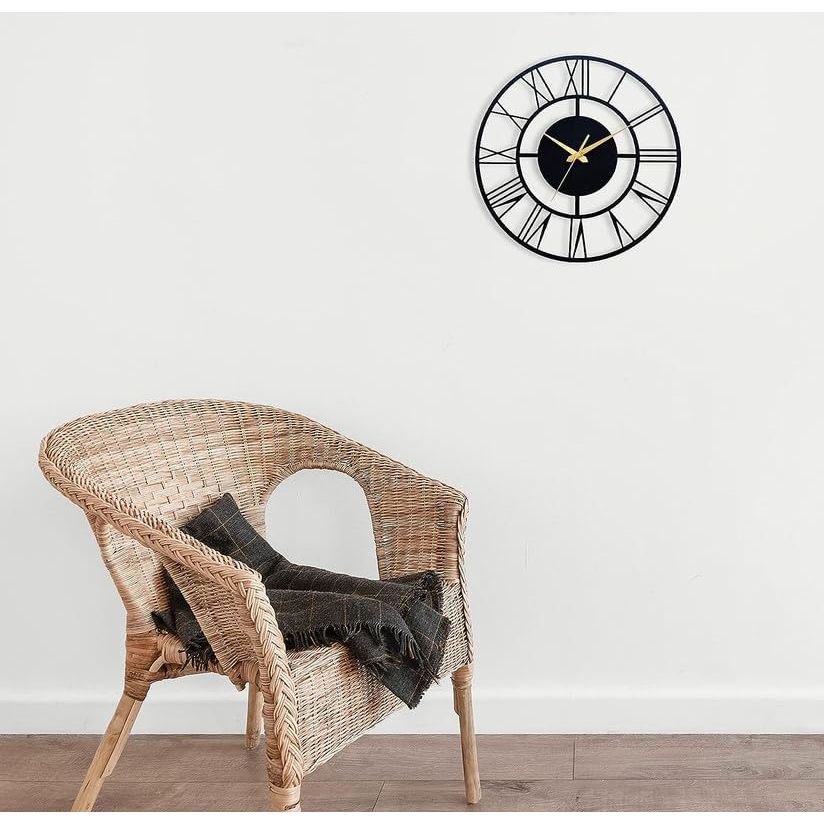 Stylish Metal Analog Wall Clock for Living Room, Bedroom,Kitchen, Home and Hall | Antique Fancy Big Size Modern Wall Watch for Home Decor (60CM)