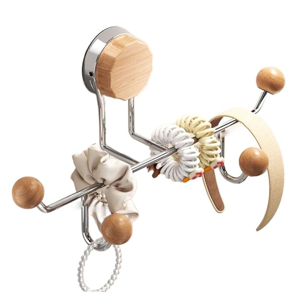 Wall-mounted Headband Storage Rack Suction Cup Corner Hanger Door Rear Hooks Key Ring