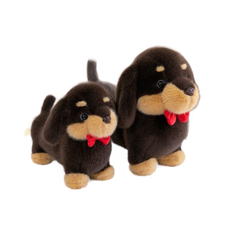 Cute Dachshund Long Throw Pillow Sleeps Between Legs Cute Girl Nap Pillow Simulation Dog Plush Doll