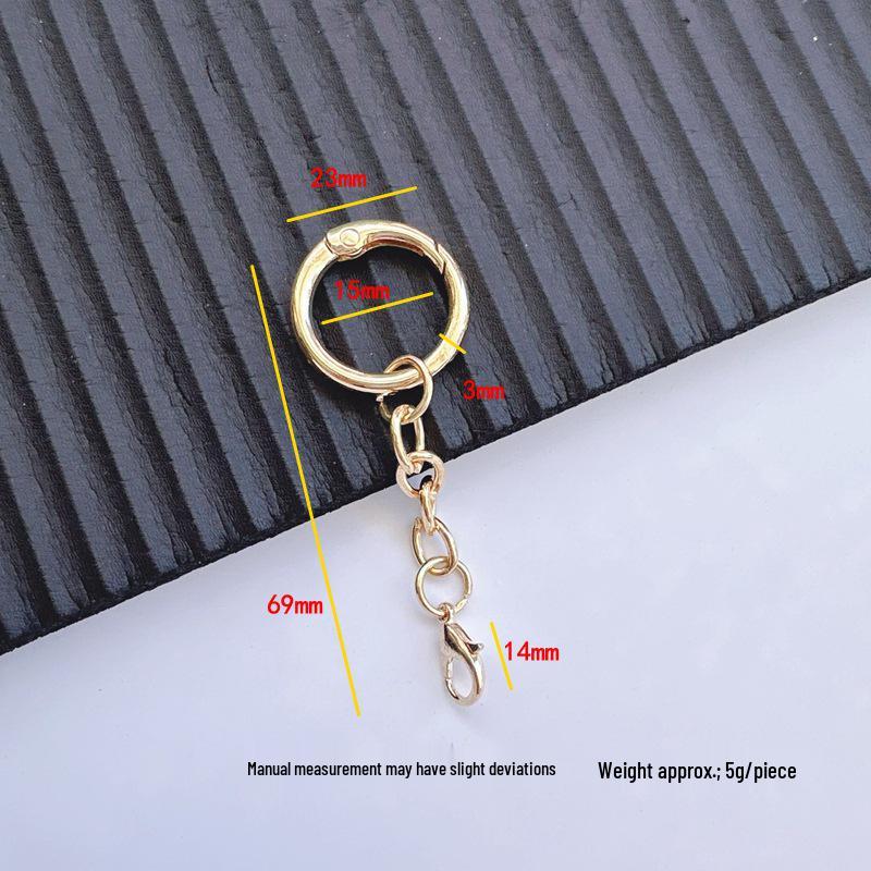 Spring Chain Buckle Ring: DIY Handmade Jewelry Accessory with Lobster Clasp & Gourd Buckle