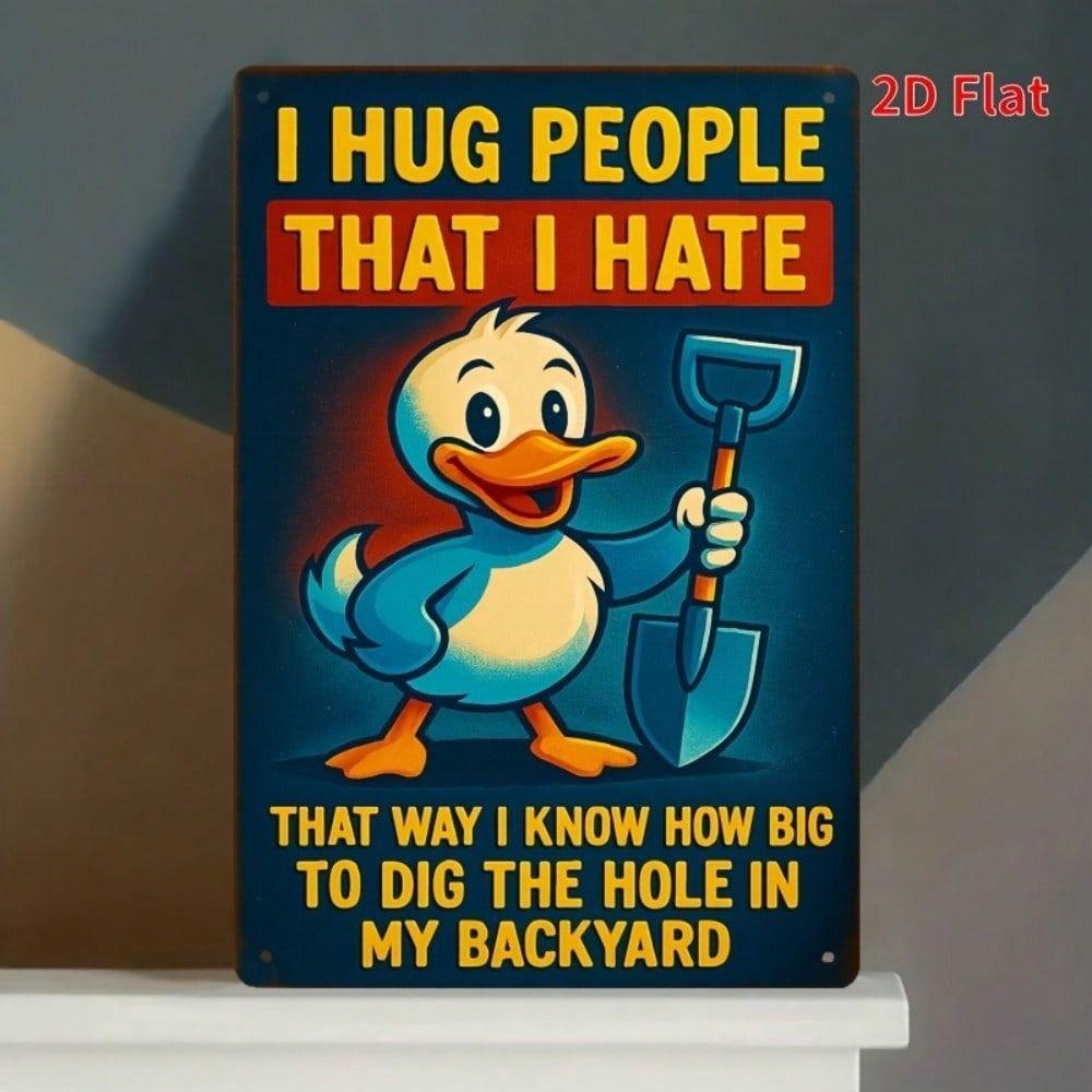 

Vintage Metal Poster Duck Wall Sign Retro Bar Decor