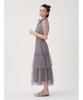Half Sleeve Lame Tulle Dress RWFO251081 GRY [FurFur] Women's