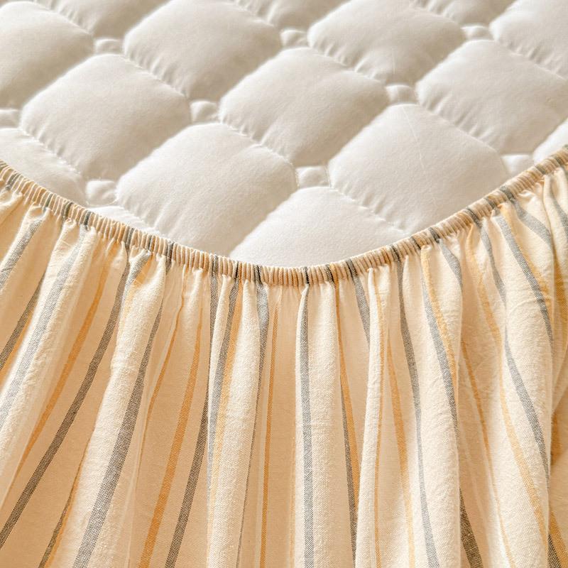 Klasse A Reine Baumwolle Gewaschene Baumwolle Baumwolle Einzel-Spannbettlaken Verdickte gesteppte Bettdecke Matratzen-Schutzbezug Abdeckung Staubdicht und Rutschfest