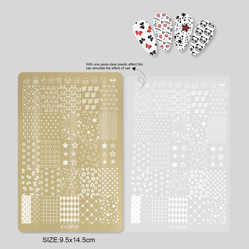 

Большие пластины для стемпинга ногтей с узором бабочек и цветов, трафарет из нержавеющей стали, штампы для нейл-арта, геометрический шаблон, инструменты для ногтей
