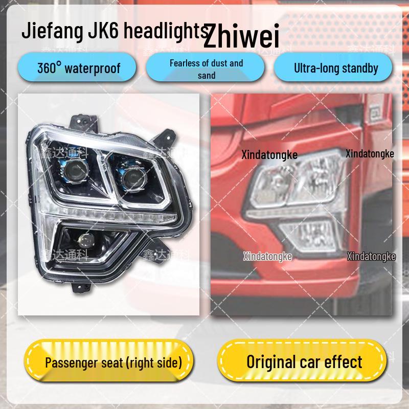 Upgrade FAW JK6 headlights with 3.0mm, 3.5mm lenses, plus four low and eight high beams for enhanced brightness.