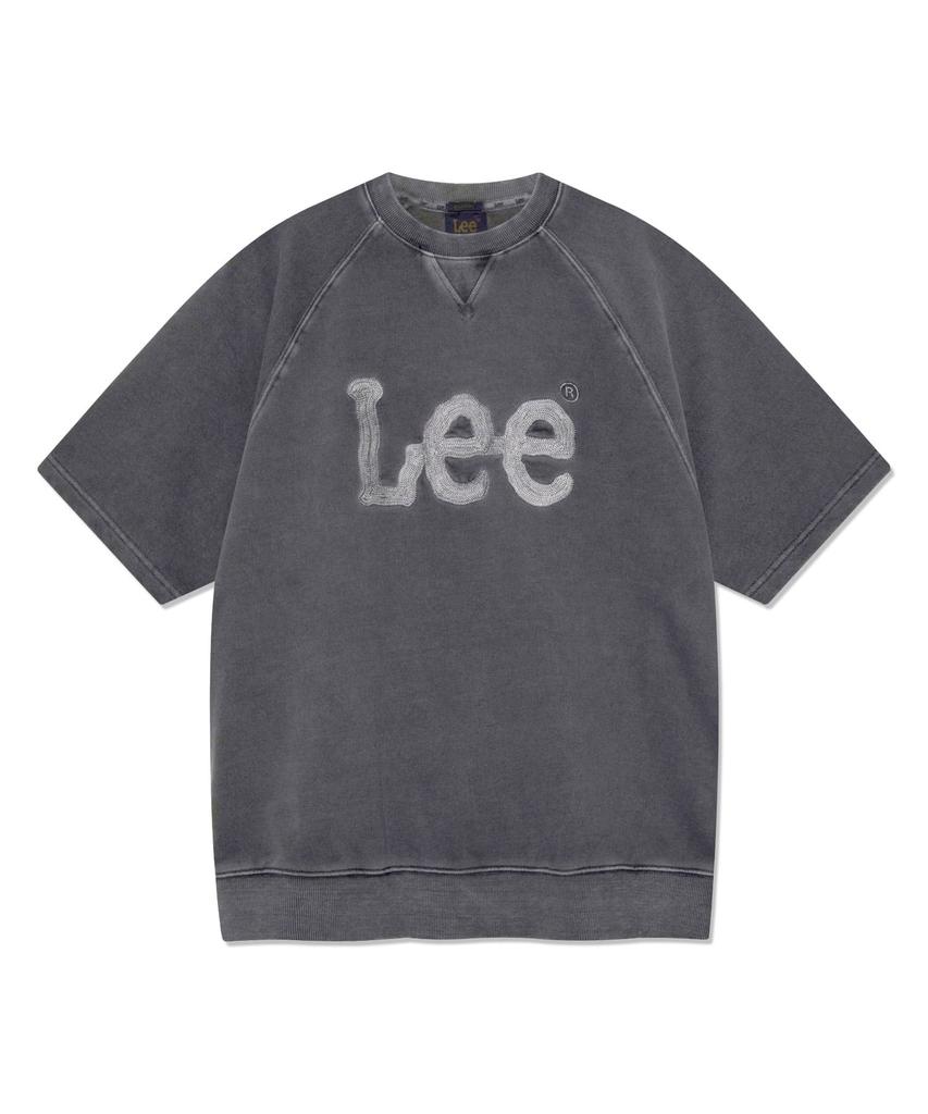 LEE Twitch Embroidered Logo Short Sleeve Dyed Sweatshirt Charcoal