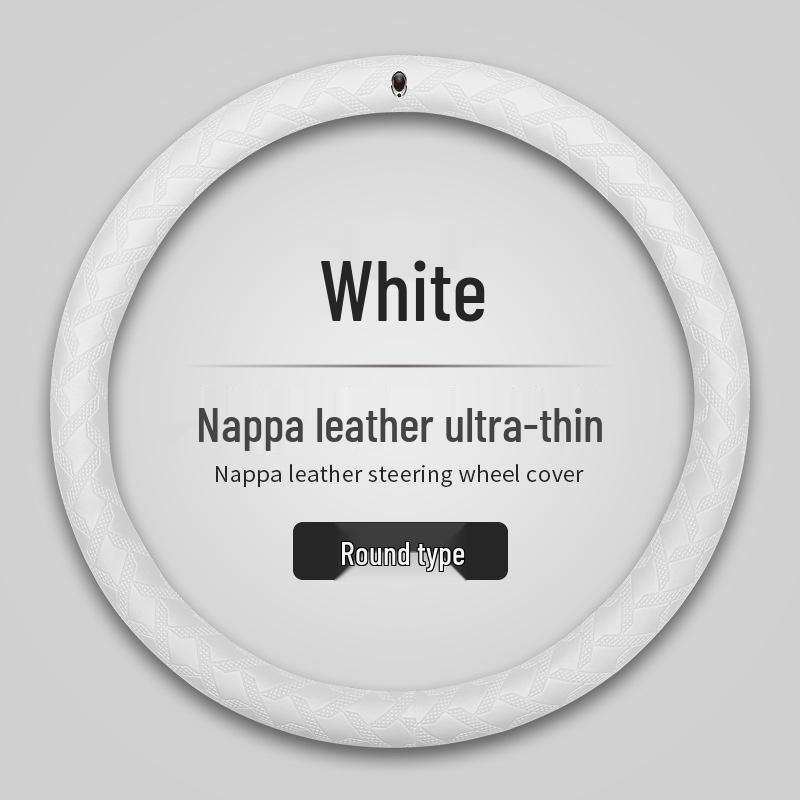 ORA Cat Series Steering Wheel Cover - Non-slip Nappa Leather, Sweat-absorbent, Ultra-thin 3D Texture