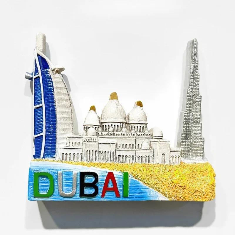 Dubai Refrigerator Stickers Burj Al Arab Travel Souvenirs Burj Khalifa Tower Jumeirah Mosque Fridge Magnets Gifts Home Decor