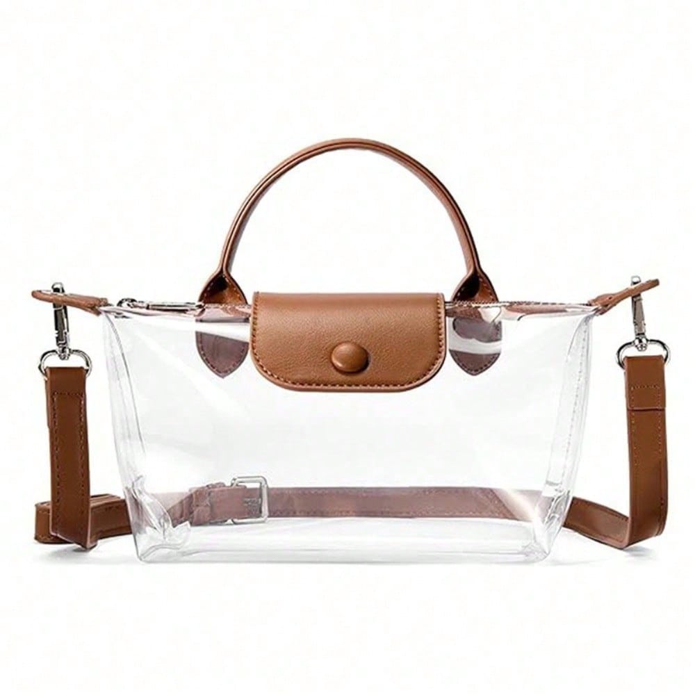 Transparante Jelly Tote Bag Dames Waterdichte Schouder Messenger Bag brown