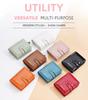 Baellerry Women's Shiny Oil Wax Leather Wallet - Short, Multi-Card Slots, Zippered Coin Purse