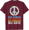 No Kings No Fascists No Tyrants No Hate Protest Unisex 100% Cotton T-shirt Mens Tees Top