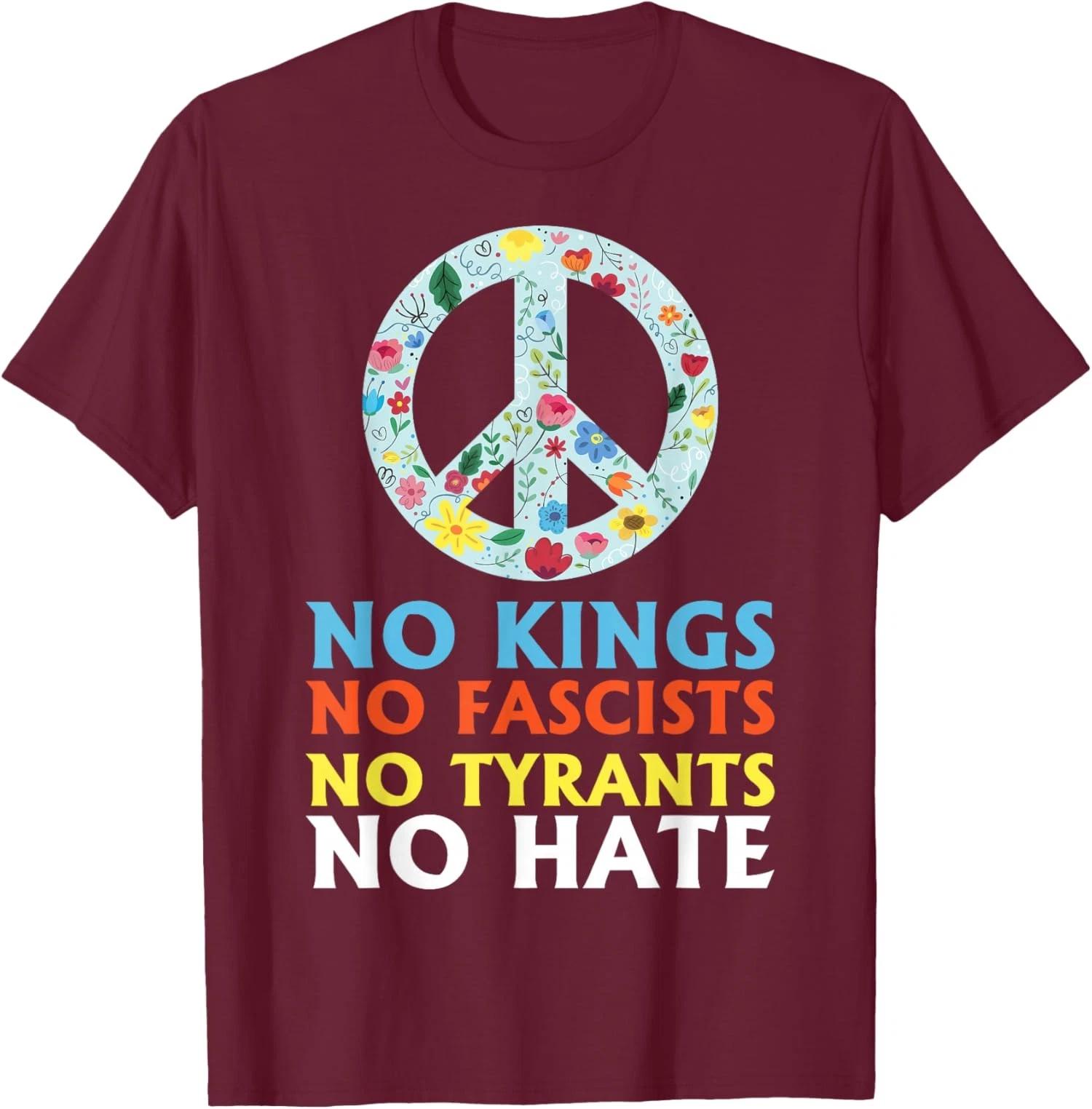 No Kings No Fascists No Tyrants No Hate Protest Unisex T-Shirt S