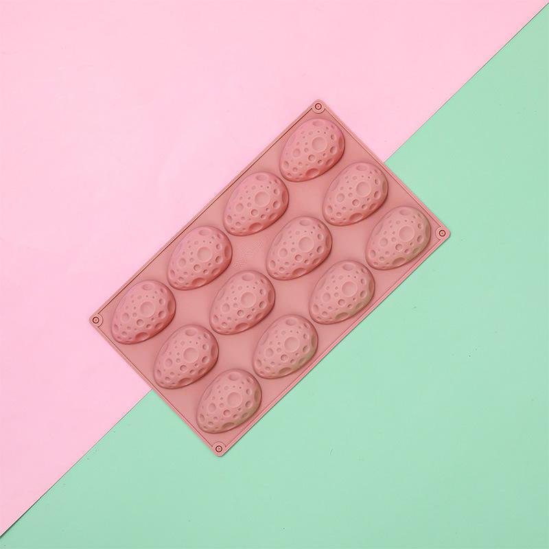 12 Cavity 3D Moon Mousse Cake Silicone Mold Egg-Shaped Chocolate Dessert Mold Pastry Baking Mold A1