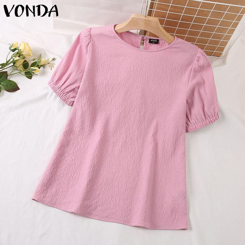 

VONDA с ​​пышными рукавами, летние женские однотонные повседневные топы