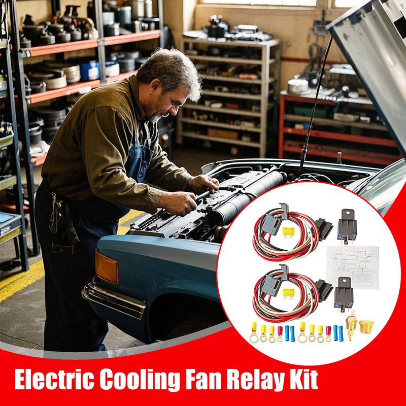 

Комплект автомобильных реле 12В40А Реле вентилятора охлаждения Водонепроницаемые аксессуары с датчиком температуры для дождливых дней CHINA