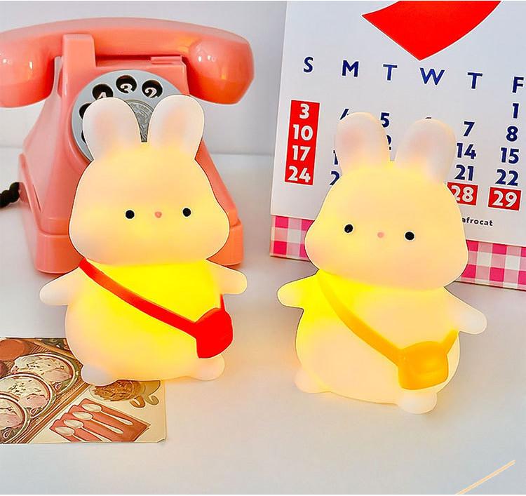 Night Warm Lamp Light Cartoon Backpack Rabbit Cute Portable Battery Powered