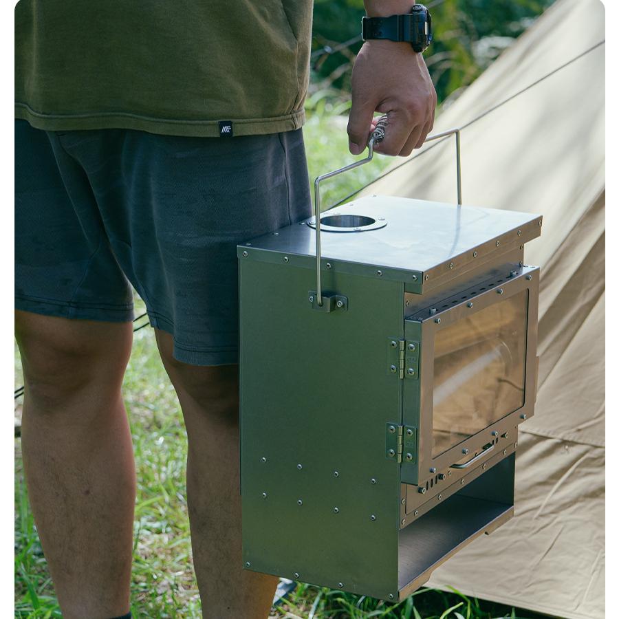 Kominek Bezdymny ze Stali Nierdzewnej Spalanie Wtórne Piec na Drewno Duże Szklane Okno Piec Kempingowy do Namiotu Ogrzewacz na Drewno Opałowe Palenisko