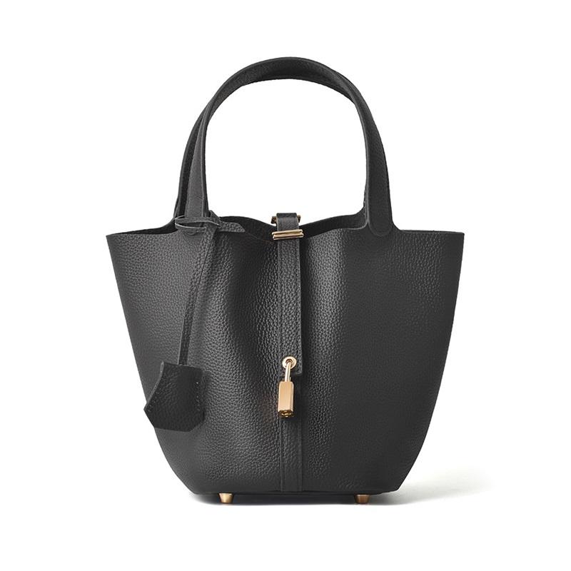 High End Leather Bucket Bag Large Capacity Messenger Bag Female Vegetable Basket Handbag Mommy Bag Bridal Wedding Bag