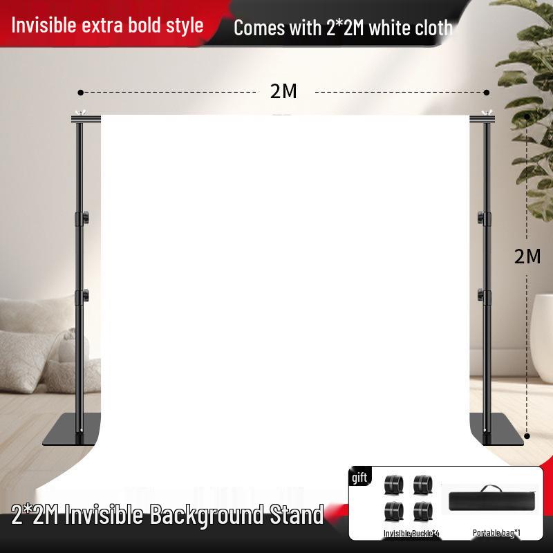 2x3 Meter Photography Background Stand with Black Light-Absorbing Cloth, Studio Props, and White Cloth for Shooting