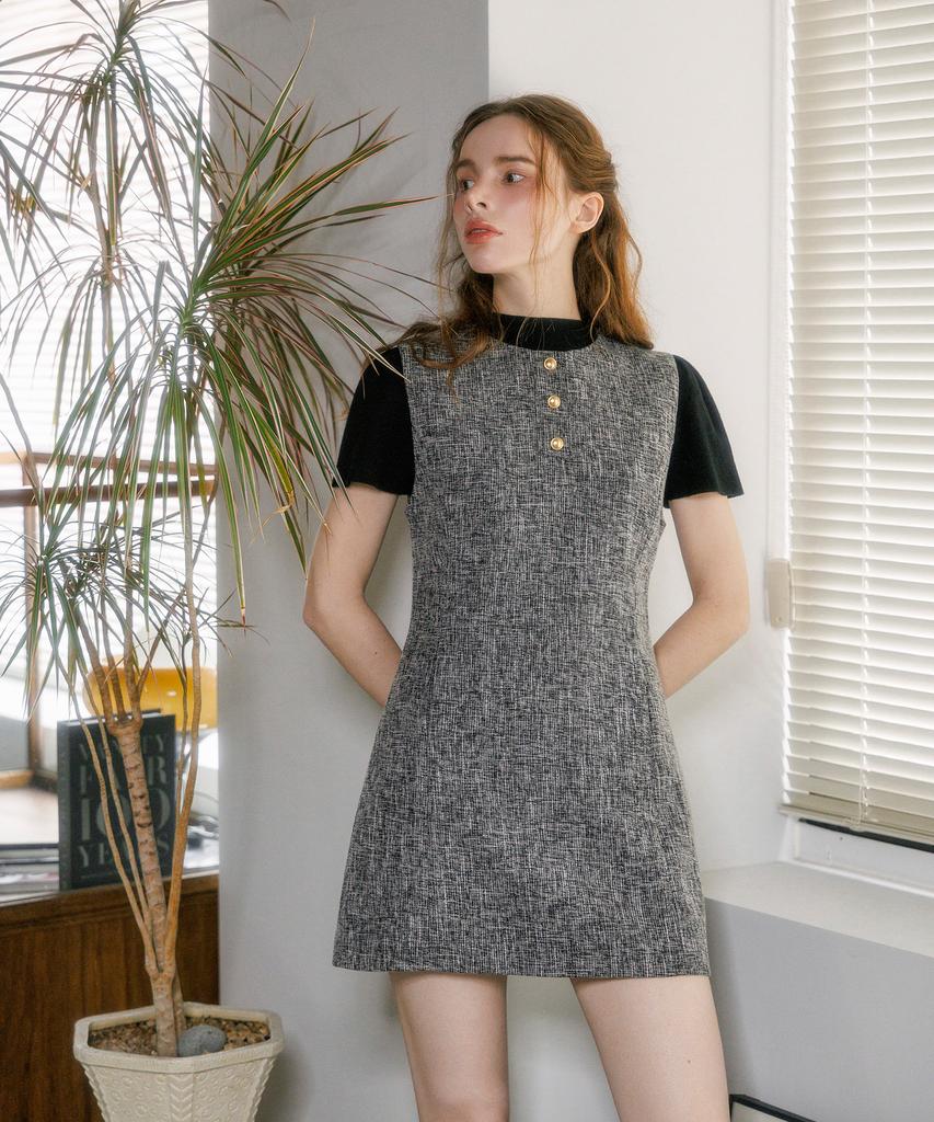 HYFVE Melange Tweed Sleeveless Dress