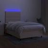 Maison Exclusive - Sommier à lattes de lit et matelas et LED Crème 120x200cm Tissu