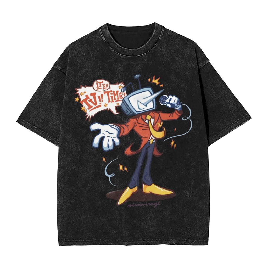 Hip Hop ITs TV Time Funny Tenna Deltarune Chapter Merch T Shirt for Unisex Women  Washed Cotton Tee Shirt Clothing