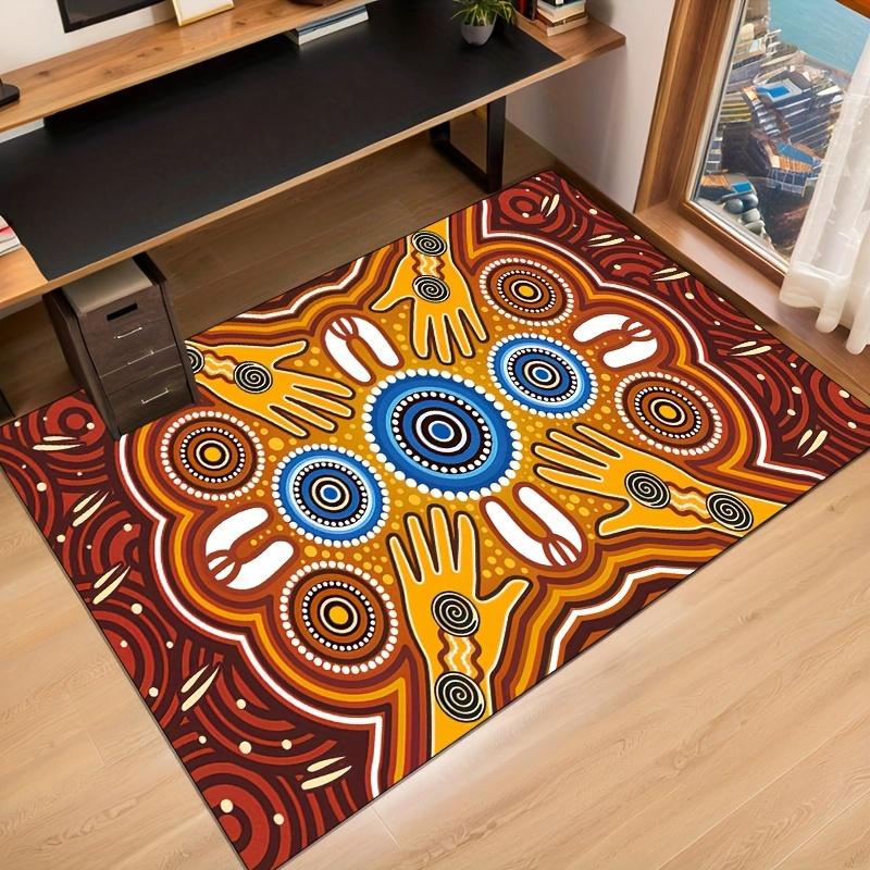 800 Grams Per Flat Crystal Velvet Indoor Rug Aboriginal Unity Pattern Carpet Door Mat Living Room Decorated Bedroom Kitchen Bathroom Non-Sli