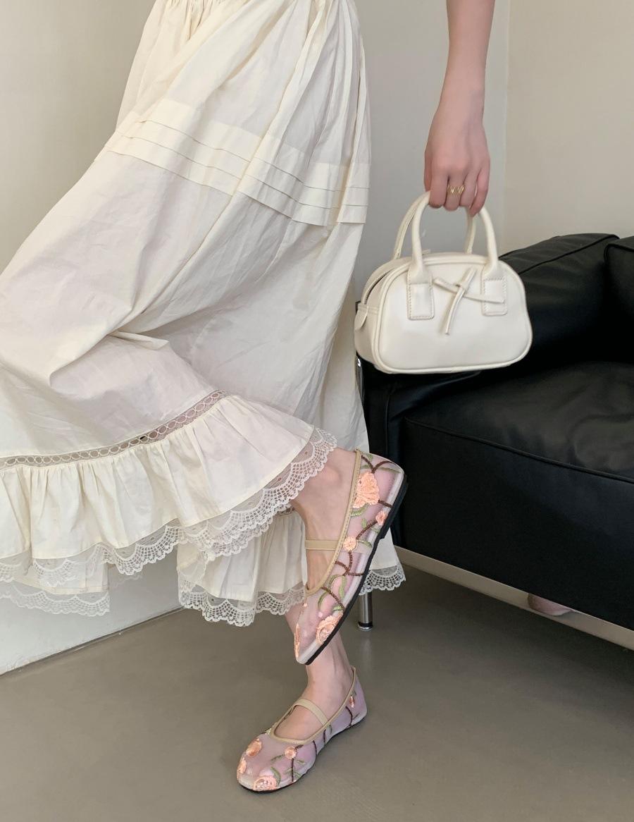 

2025 early spring new fairy wind flat bottom soft bottom mesh sandals hollow comfortable beach Roman shoes women 40 абрикосовый