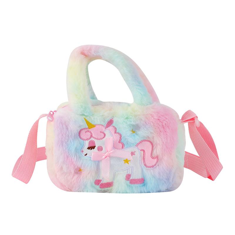 Winter New Plush Children's Crossbody Bag European and American Fashion Shoulder Bag Toddler Girl Cute Unicorn Handbag