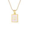 Letter Necklace Stainless Steel Square Card Pendant Necklace Multifuntional Chain Necklaces Suitable for Daily and Party