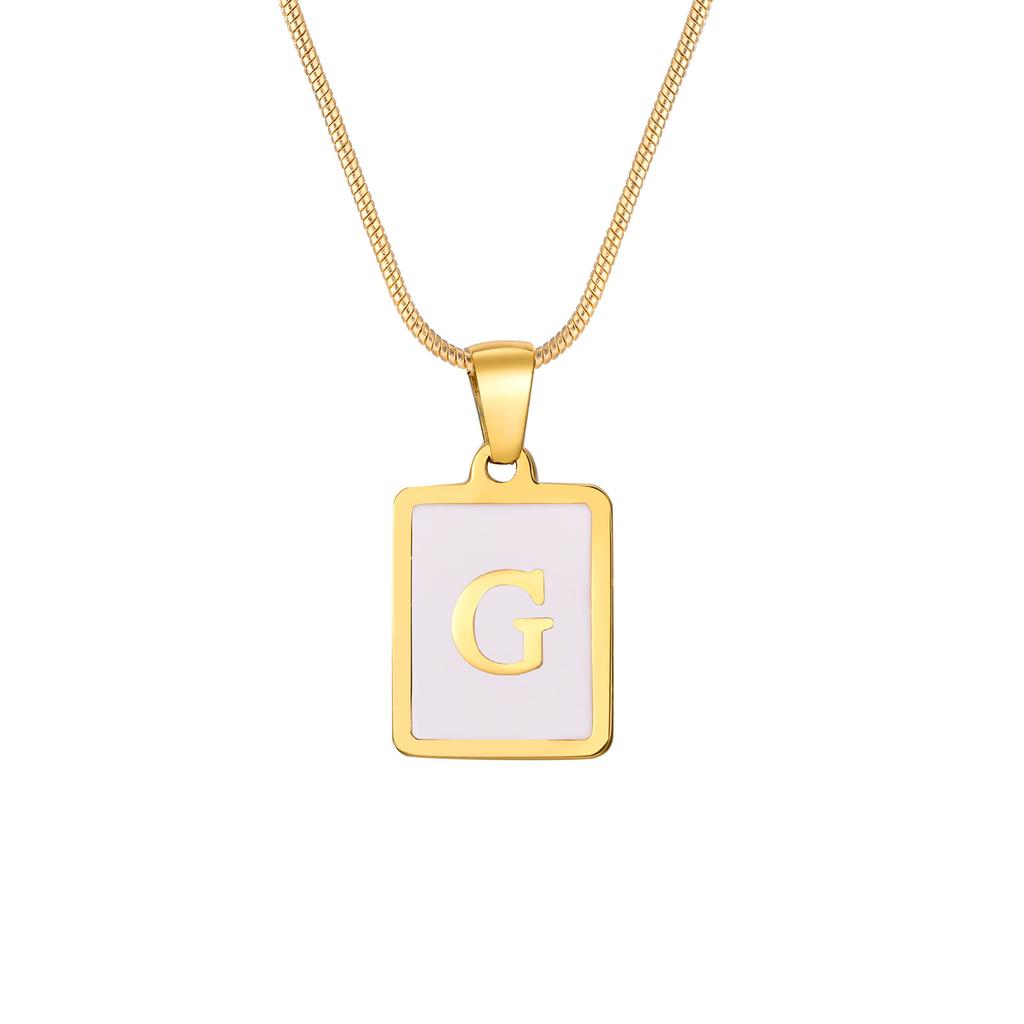 Letter Necklace Stainless Steel Square Card Pendant Necklace Multifuntional Chain Necklaces Suitable for Daily and Party