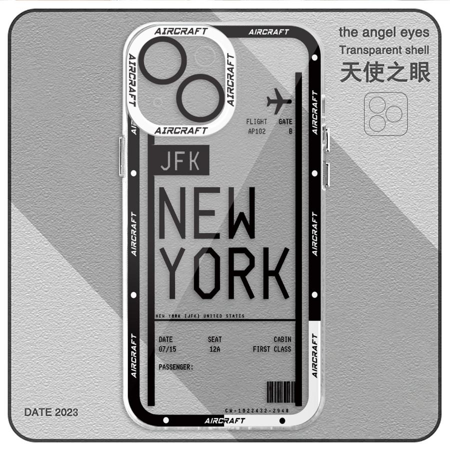 Airplane Bus Tickets Phone Case for iPhone 16 Pro 13 Pro Max SE 8 7 Plus XR 14 15 Pro Max 11 12 Mini X XS Max Clear Soft