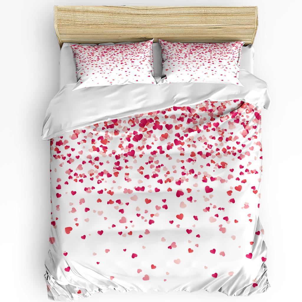 Colorful Butterfly Heart-Shaped 3pcs Bedding Set For Bedroom Double Bed Home Textile Duvet Cover Quilt Cover Pillowcase