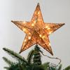 20led Glitter Christmas Tree Toppers Star Christmas Tree Decoration For Home Festive Holiday Party