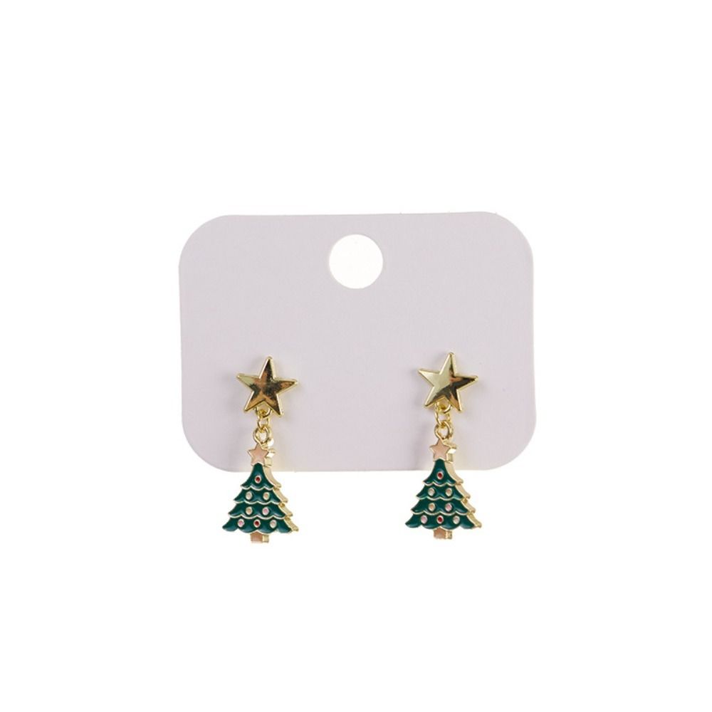 2 Pcs Christmas Tree Xmas Dangle Eardrop Christmas Elk Santa Claus Earrings  Gifts