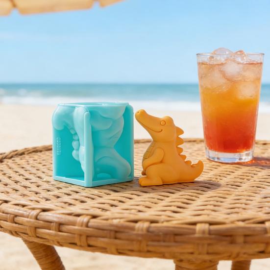 1/2Pcs Ice Cube Tray Cartoon Food-Grade Jelly Chocolate Crocodile Shape Silicone Mold Mold Easy Demould Handmade